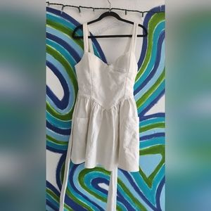 BNWOT White Mini Linen Dress Fashion Brand Company Penelope Gazin